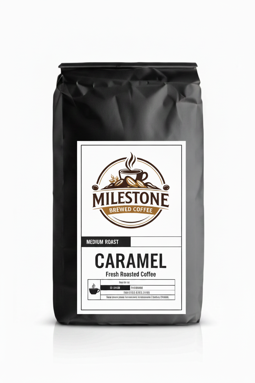Caramel Coffee — Buttery Caramel Medium Roast | Milestone Brewed Coffee