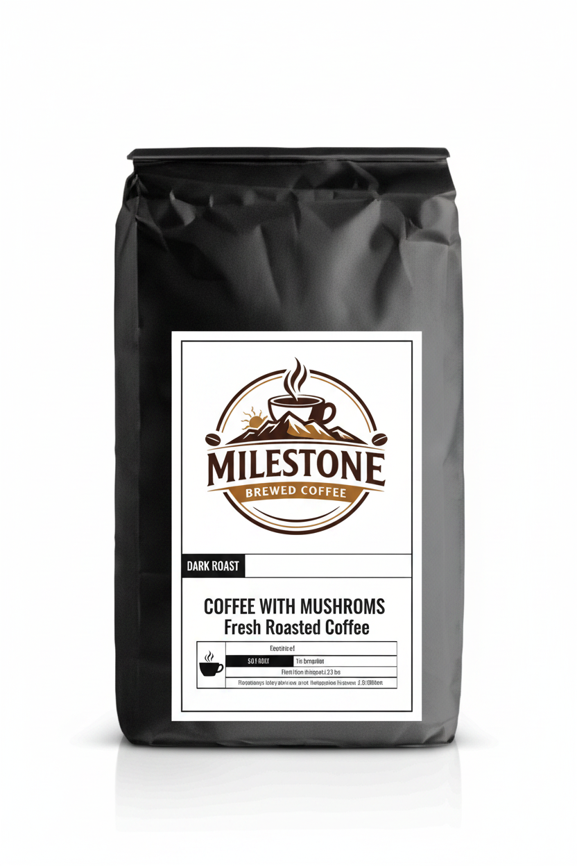 Coffee With Mushrooms Dark Roast - Closer